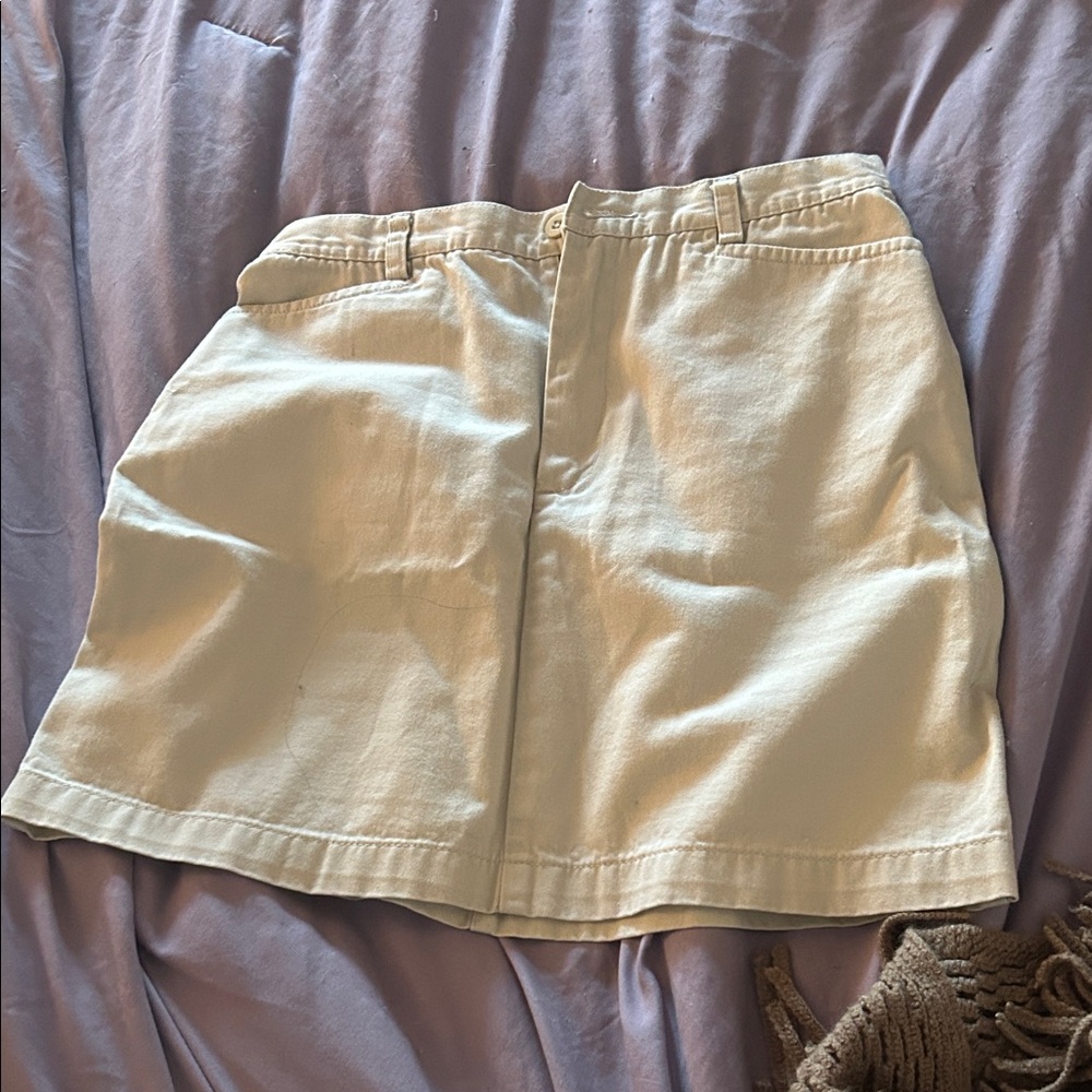 Dockers Light Tan Skirt with Button Detail